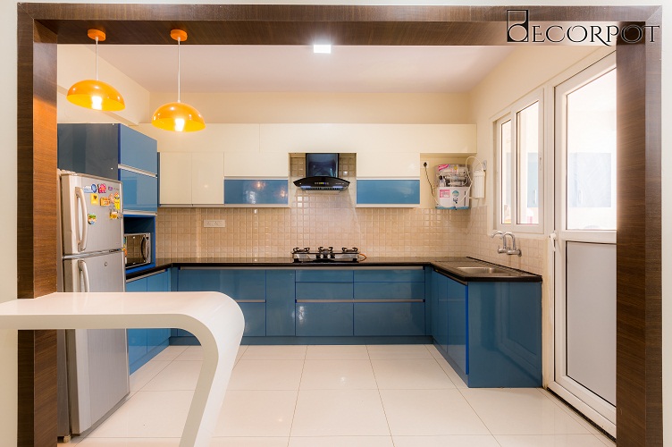 U Shaped Kitchen Interior Design-Kitchen-3BHK, Whitefield, Bangalore